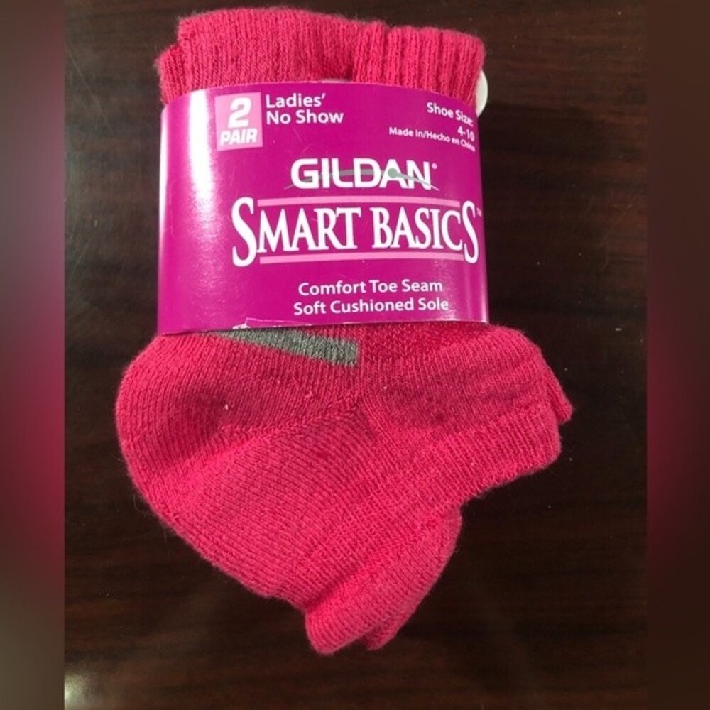 Gildan Ladies' No Show Socks 2pr Shoe Sz 4-10 NEW NIP
